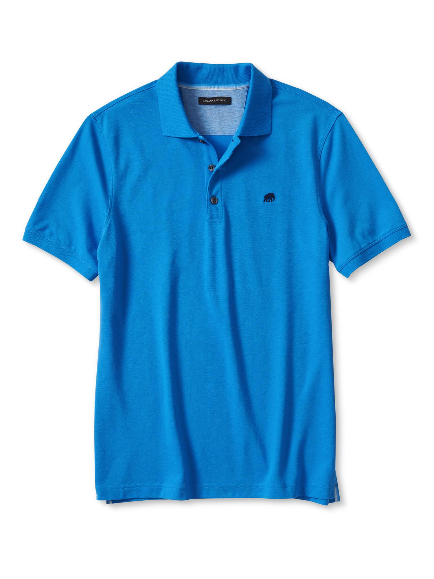 Banana republic Signature Pique Polo in Blue for Men (Blue dusk) Lyst