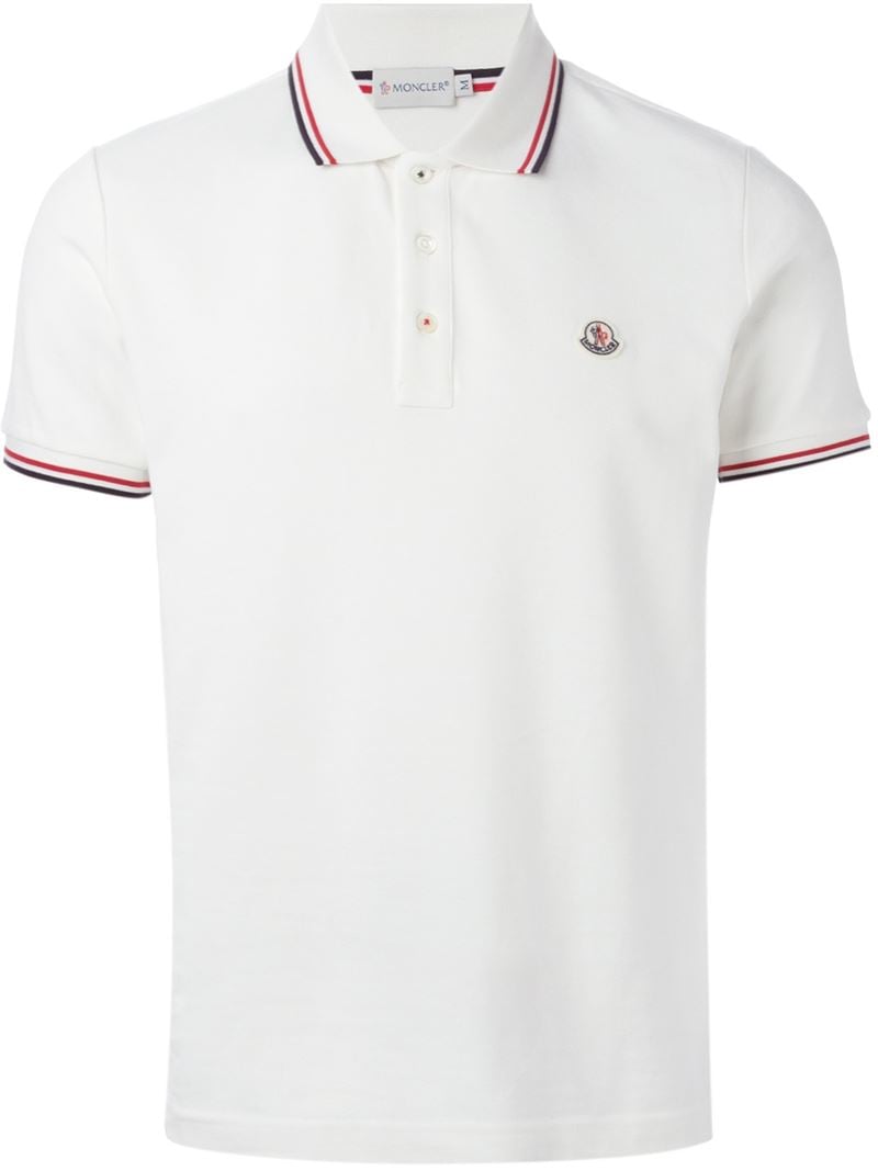 Moncler Classic Polo Shirt in White for Men - Lyst