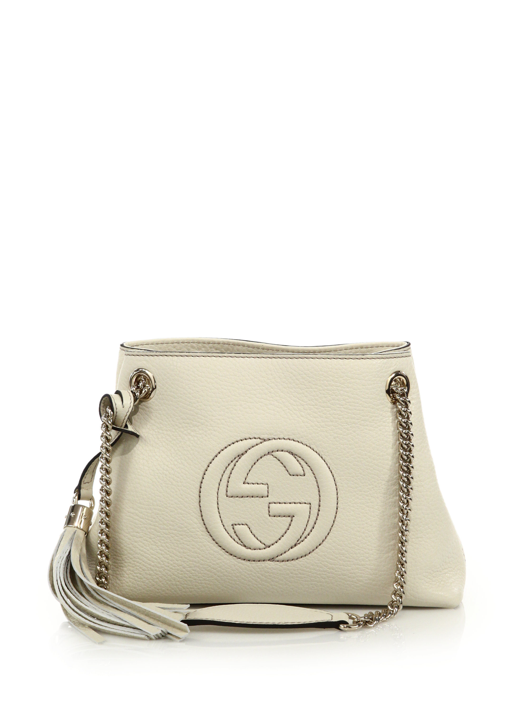 Gucci Soho Small Leather Shoulder Bag in White - Lyst