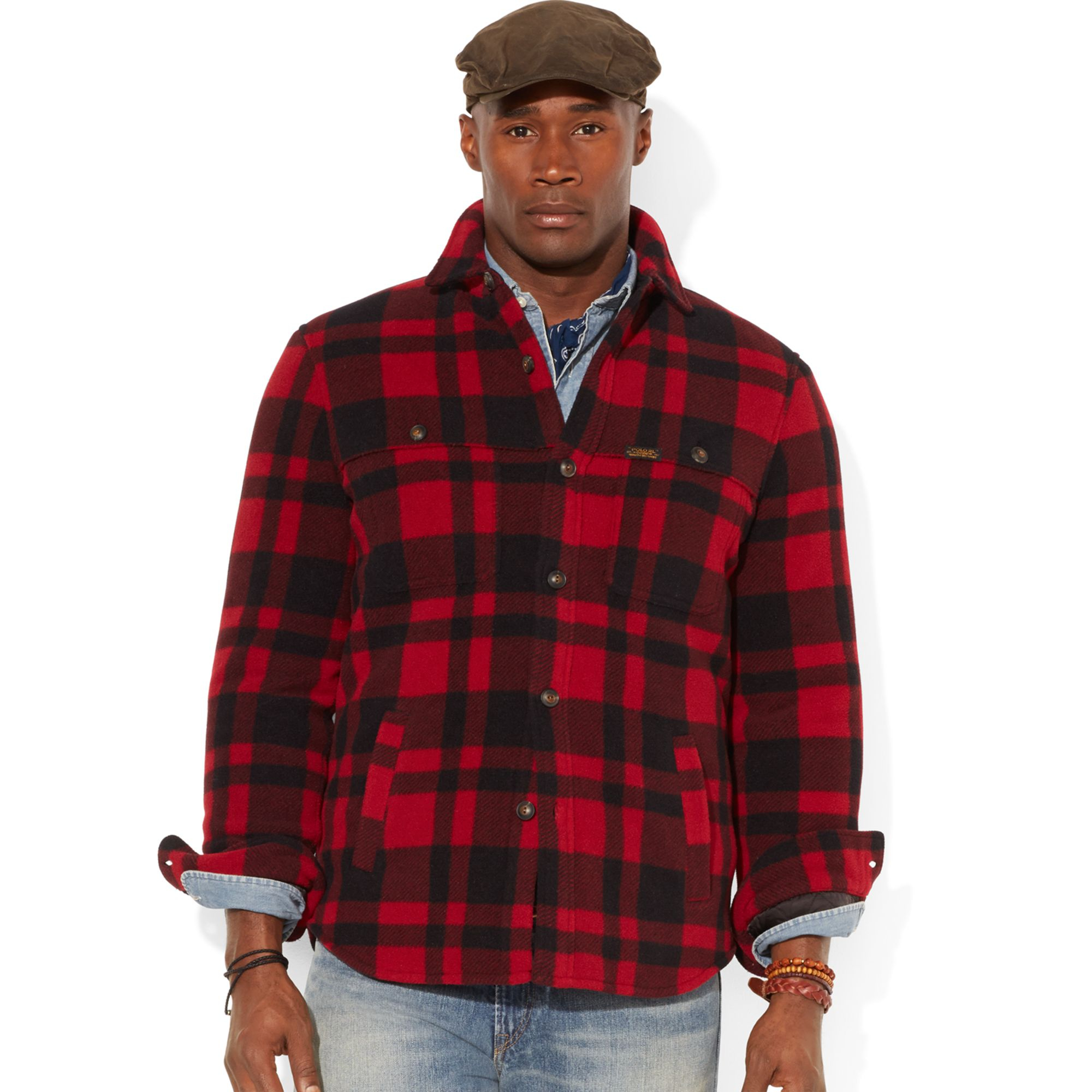 Polo Ralph Lauren Big and Tall Buffalo Plaid Shirt Jacket in Red for Men |  Lyst