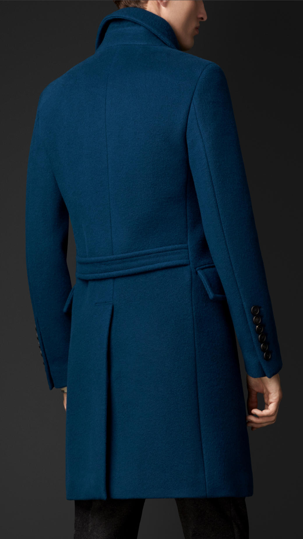 Burberry Cashmere Wool Topcoat in Blue for Men | Lyst