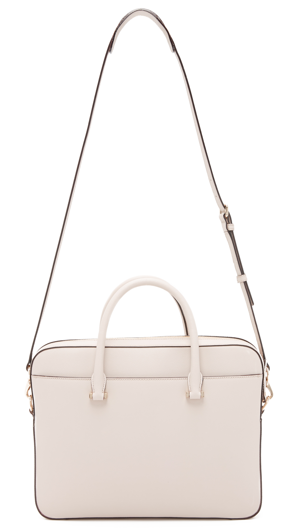 Kate Spade 13 Inch Saffiano Laptop Bag in Natural