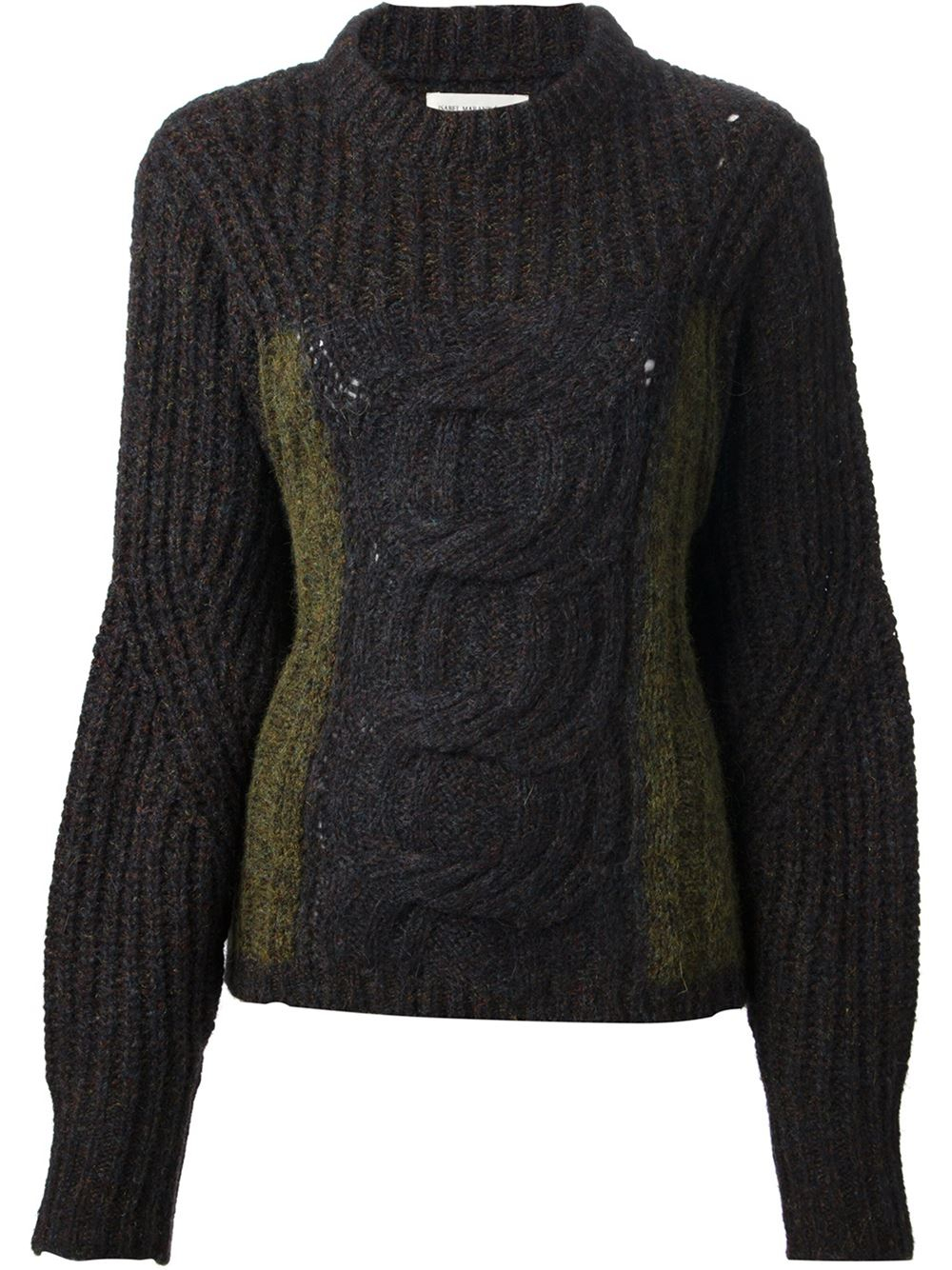 Étoile Isabel Marant Cable Knit Sweater in Green - Lyst