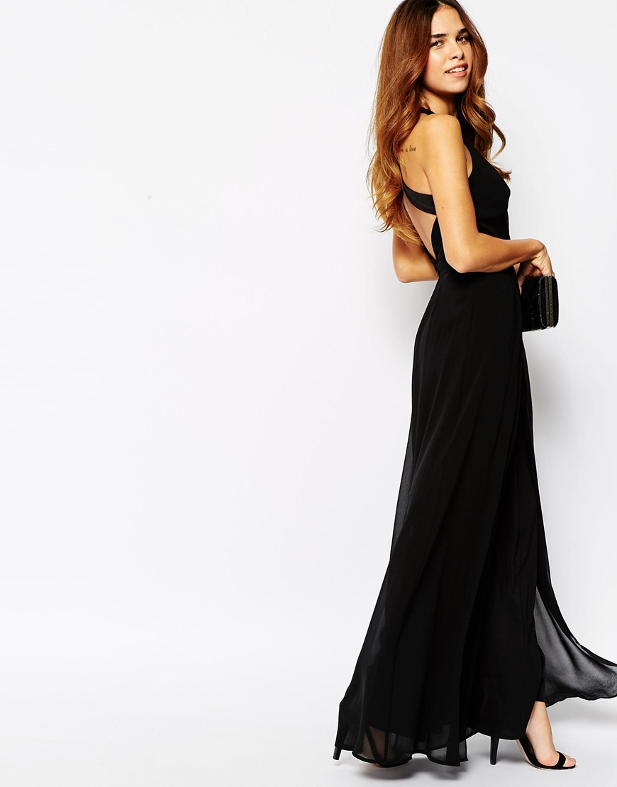 warehouse black maxi dress
