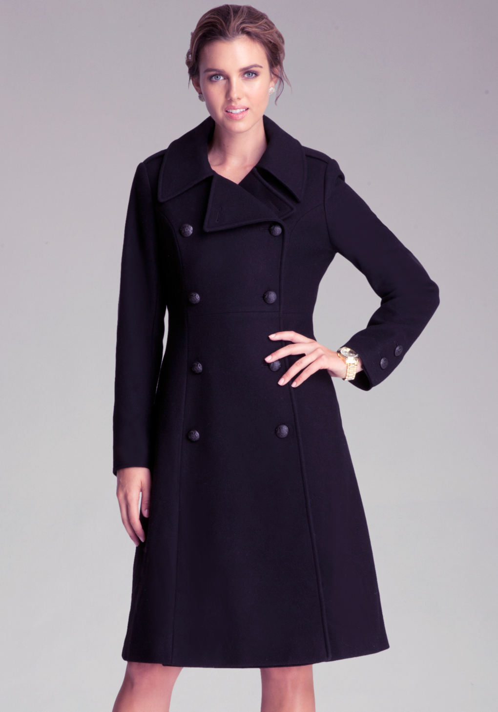 Bebe Wool Maxi Coat in Black | Lyst