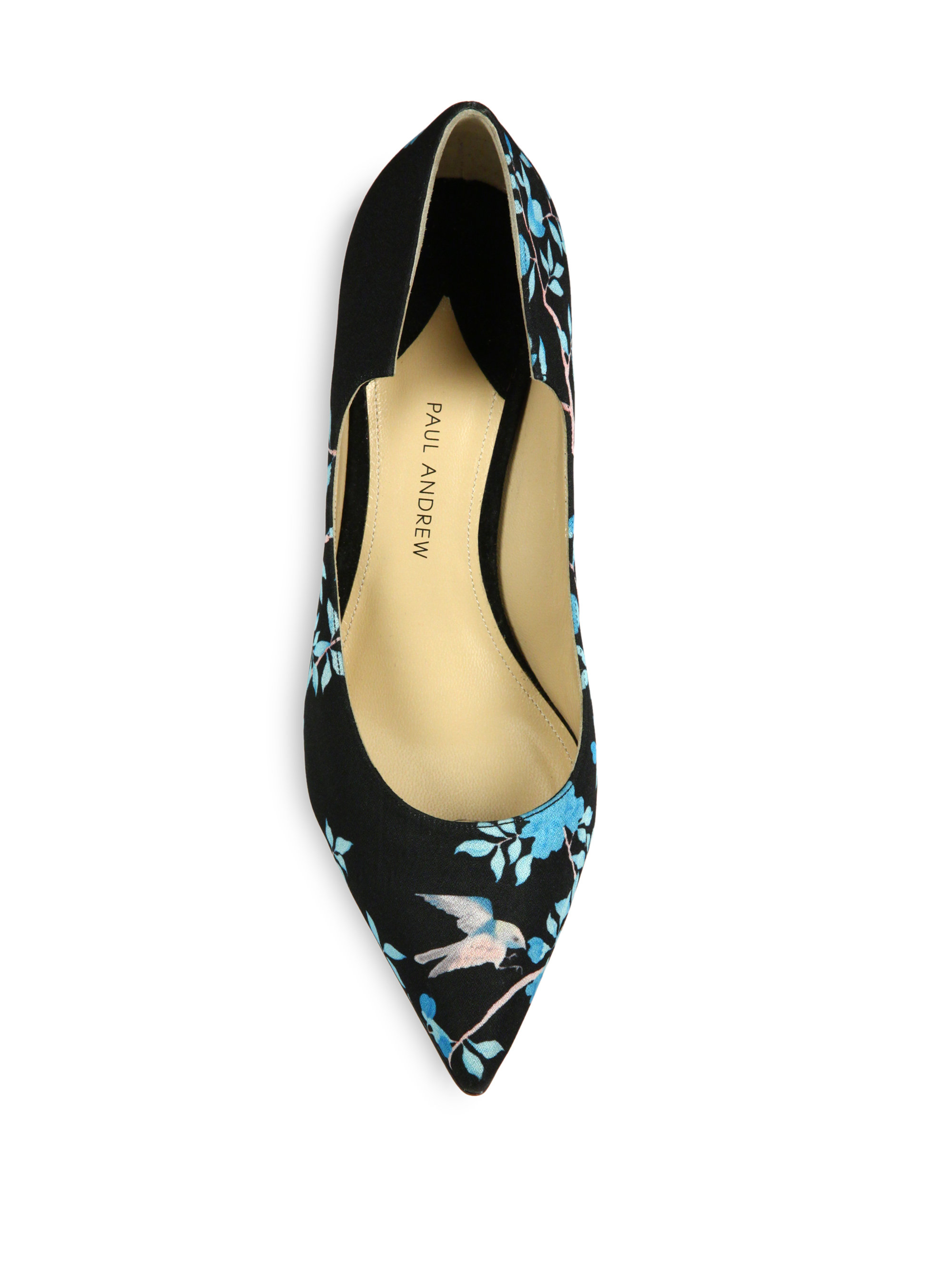 black floral pumps