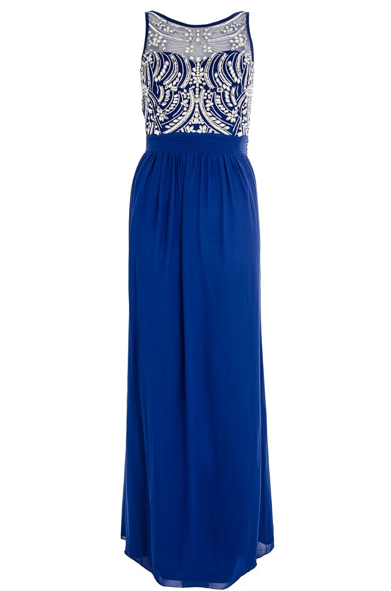 Quiz royal blue chiffon sequin embellished maxi dress Quiz royal blue chiffon sequin embellished maxi dress