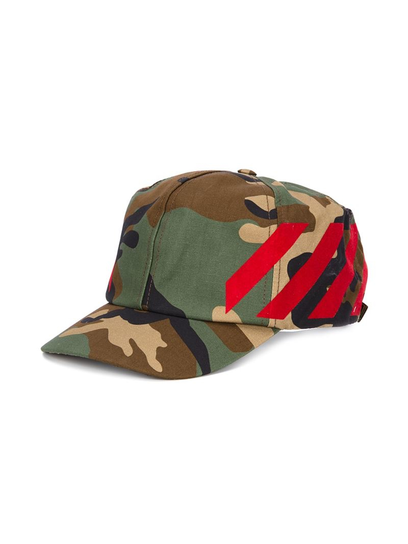 Off-White c/o Virgil Abloh Camouflage Print Cap in Red for Men - Lyst