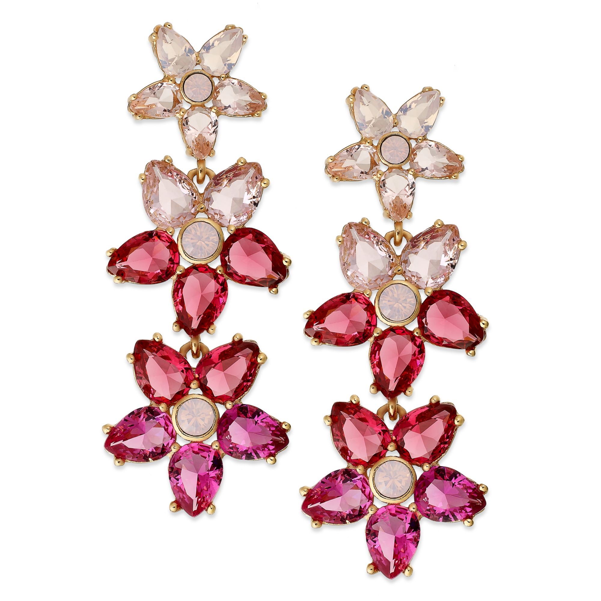 Kate Spade New York Goldtone Glass Stone Ombre Flower Drop Earrings in Pink  | Lyst