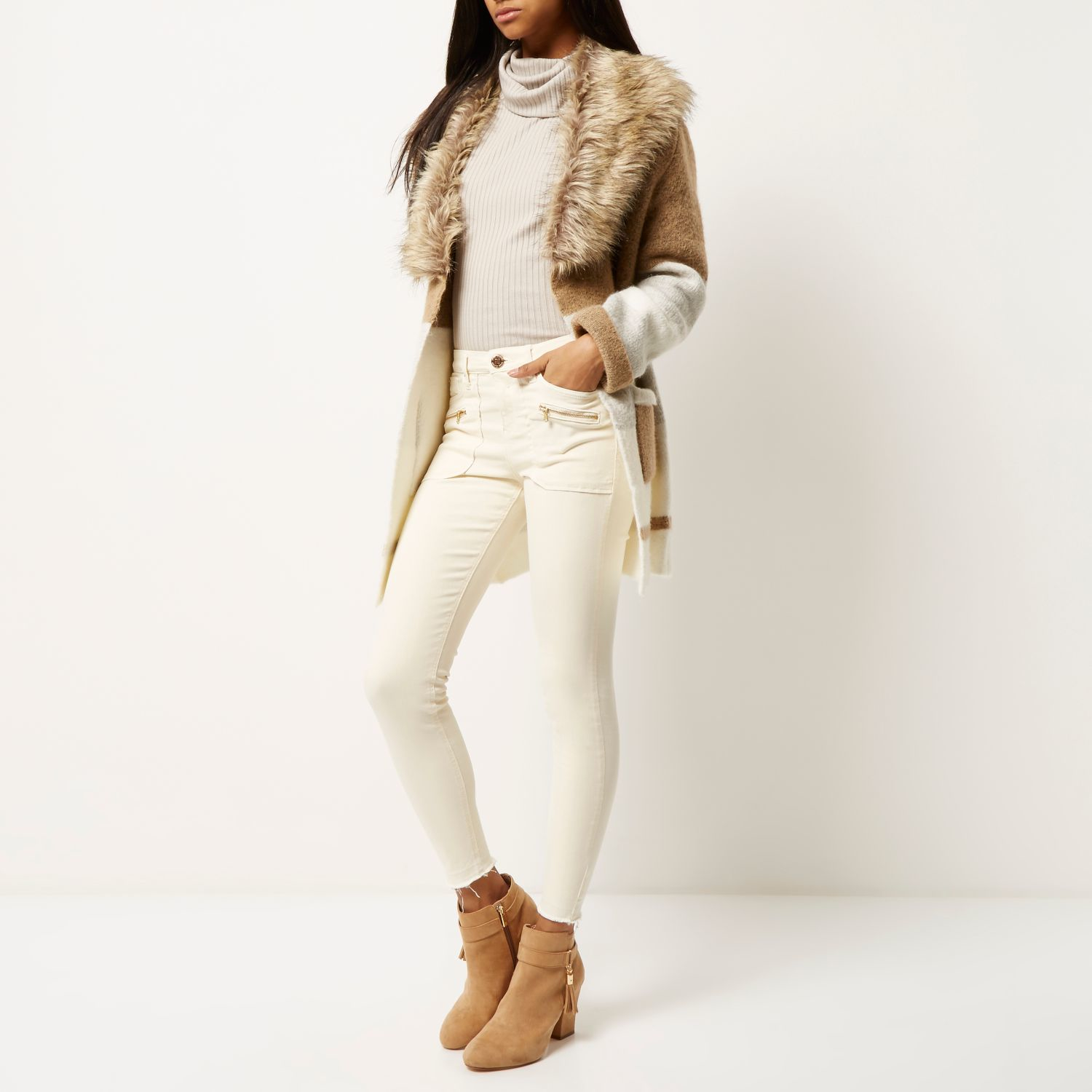 cream jeans river island