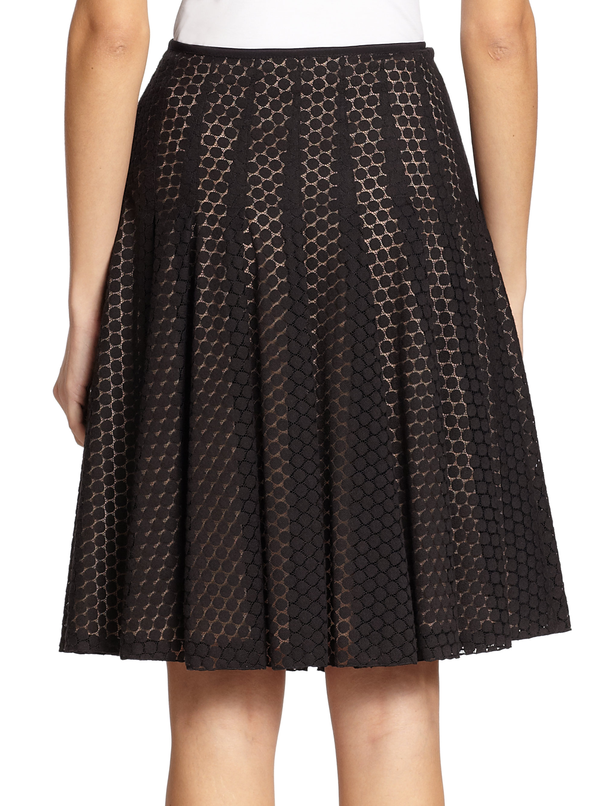 Lyst - Akris Punto Lace Flared Skirt in Black