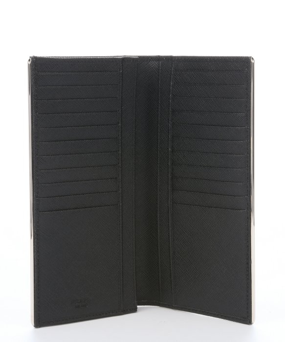 Prada Black Saffiano Leather Bifold Travel Wallet in Black for Men ...  