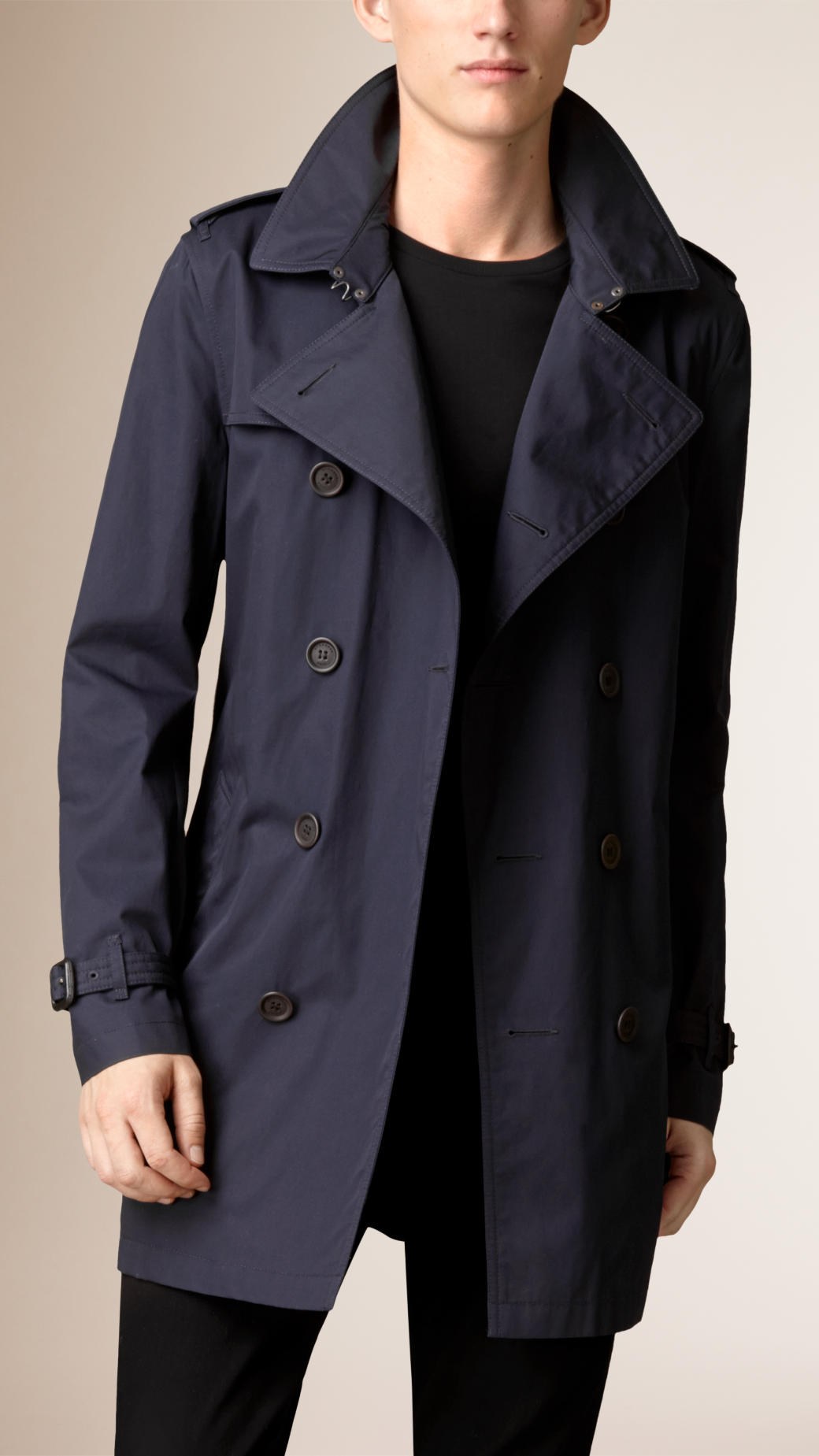 Burberry Cotton Twill Trench Coat in Blue for Men - Lyst