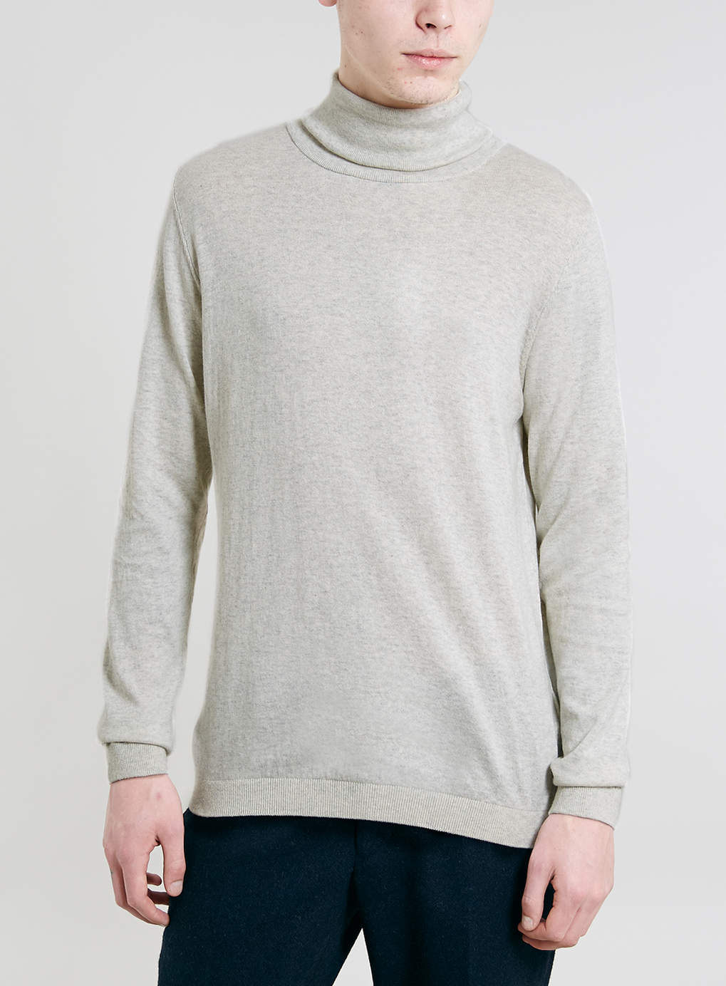 Topman Cream Roll Neck Sweater in White for Men (Cream) | Lyst