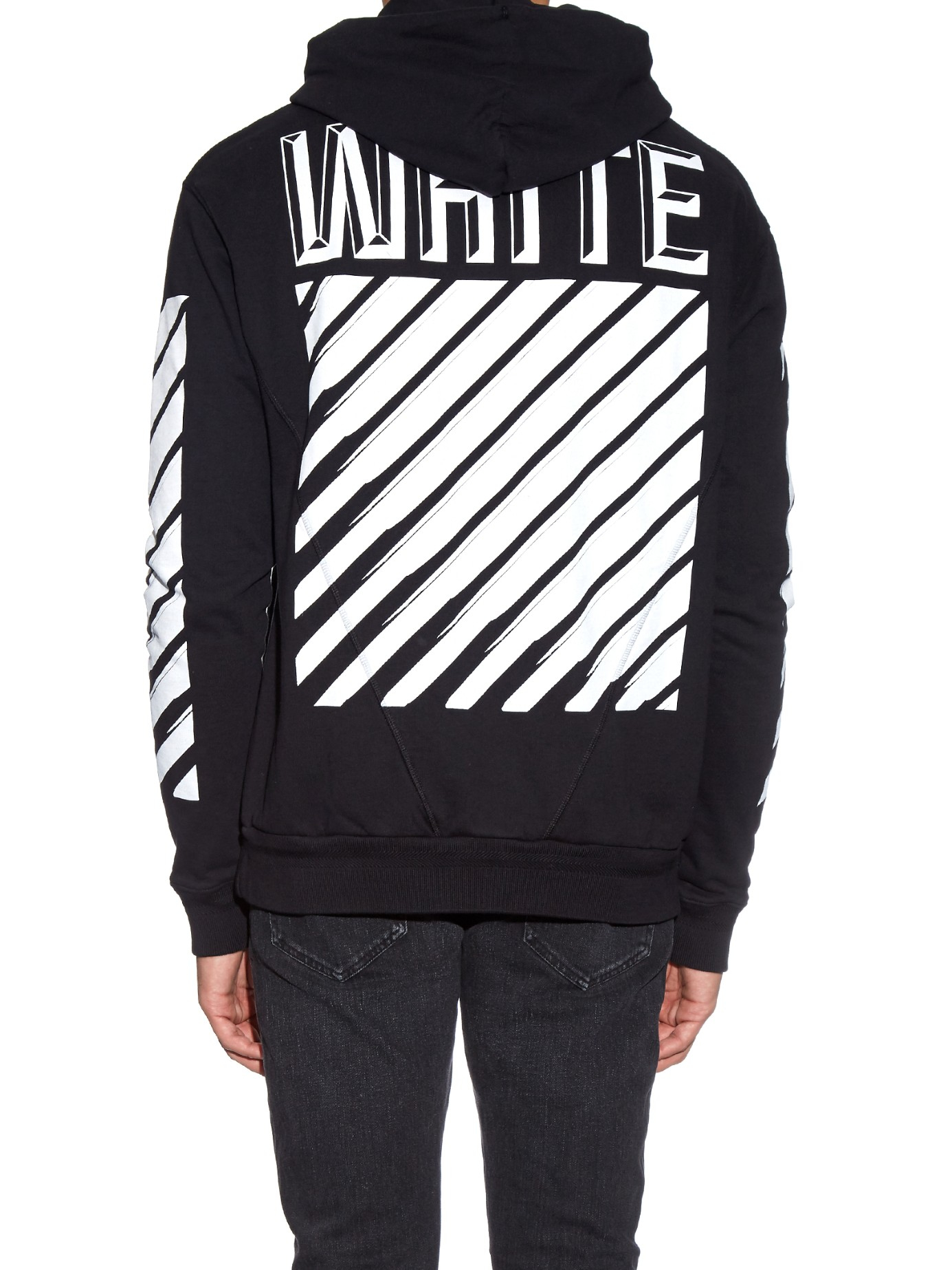 Lyst - Off-White C/O Virgil Abloh Printed Cotton Hoodie in Black for Men