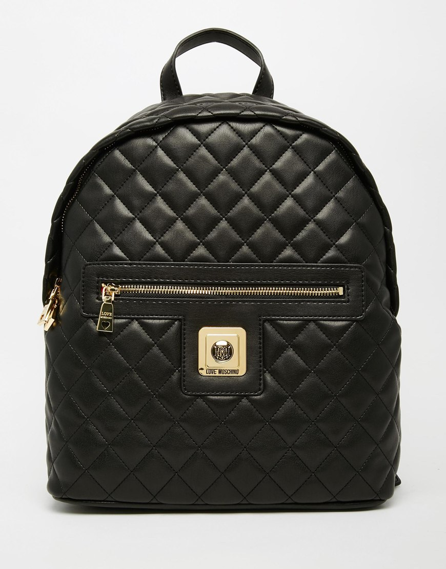 Lyst - Love Moschino Quilted Backpack in Black