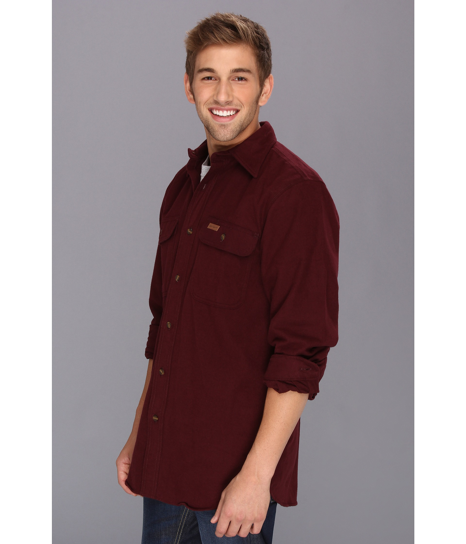 mens red chamois shirt - Protein Burger