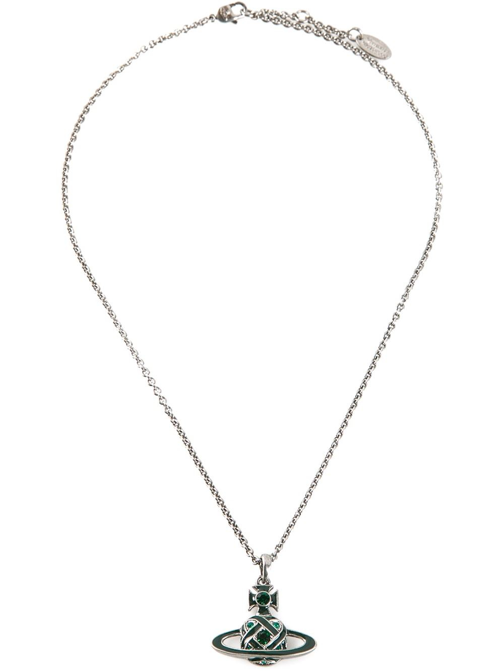 Vivienne Westwood Bloomsbury Bas Relief Pendant Necklace in Green