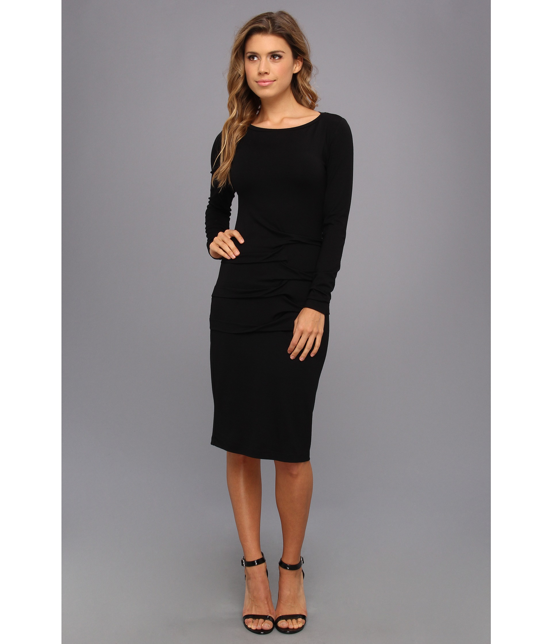 black jersey dress long sleeve