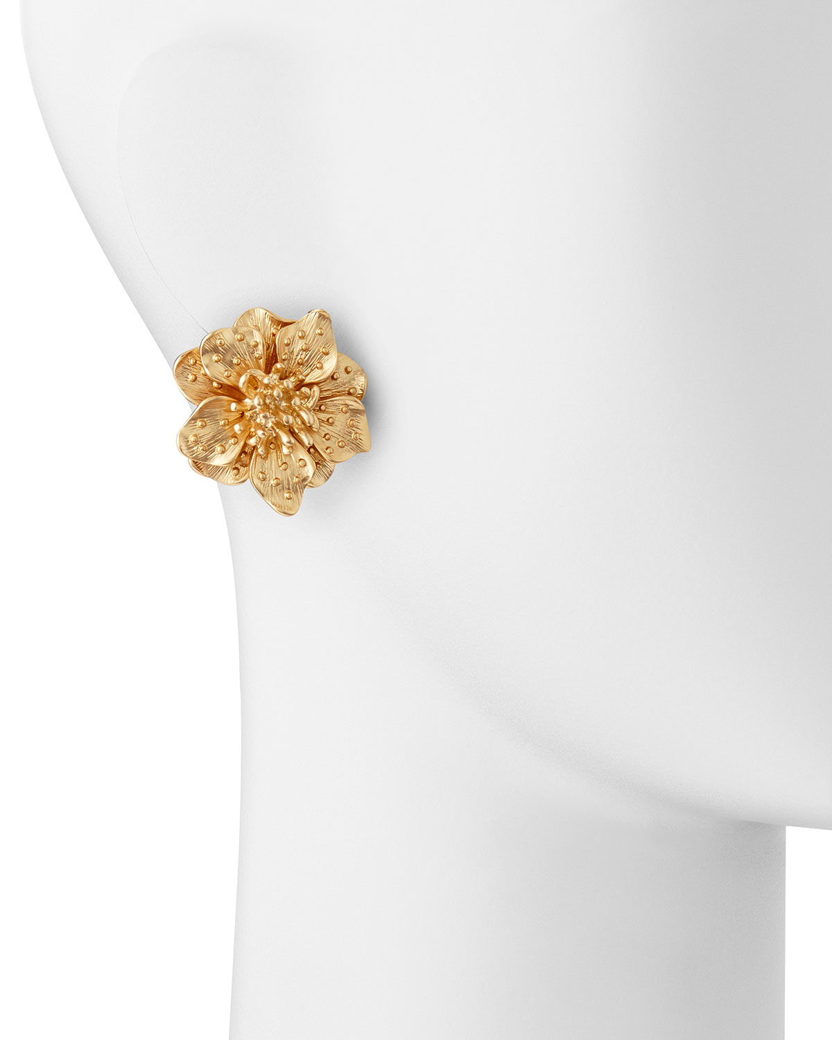 Satin Golden Flower Clip Earrings Satin Golden Flower Clip Earrings
