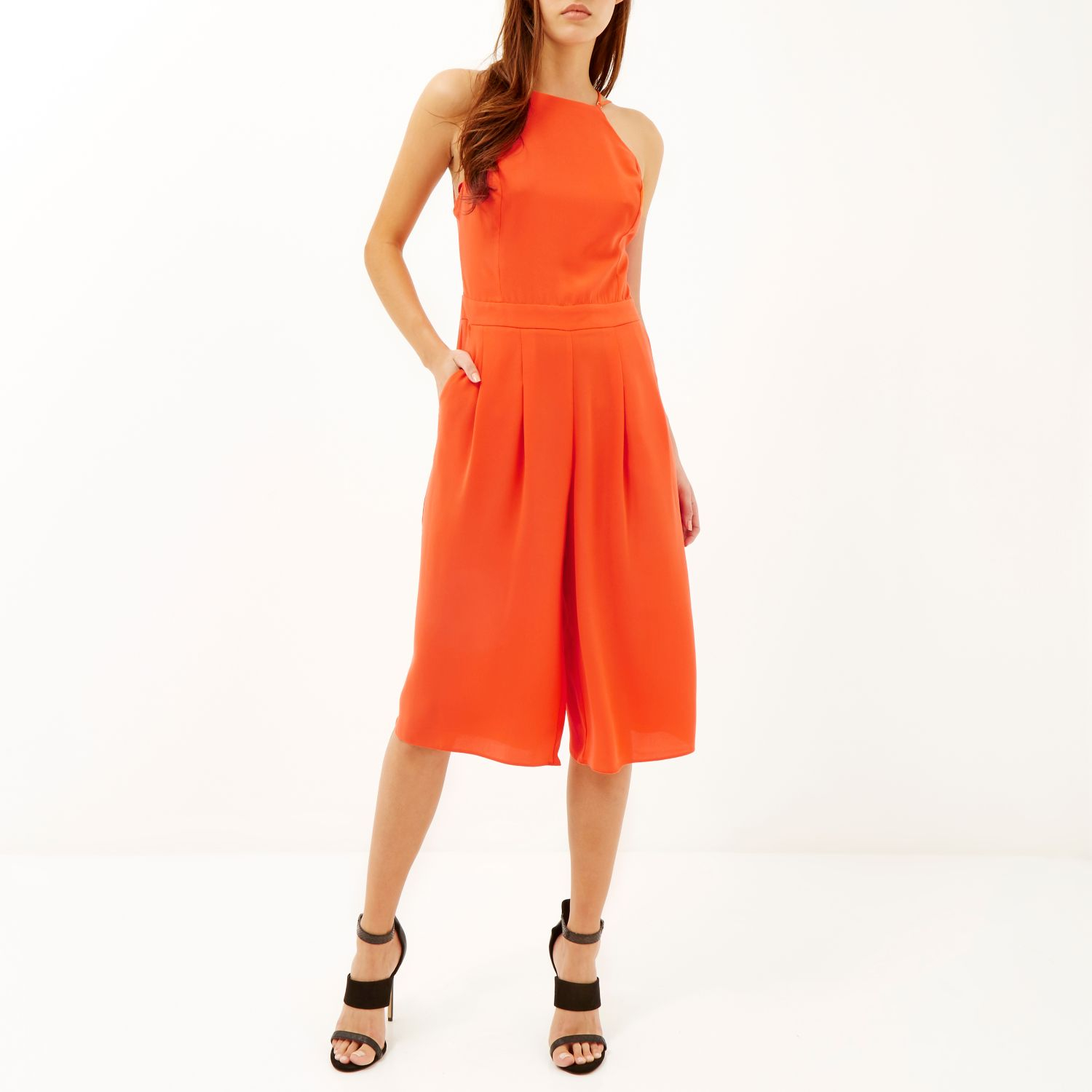 river island orange jumpsuit
