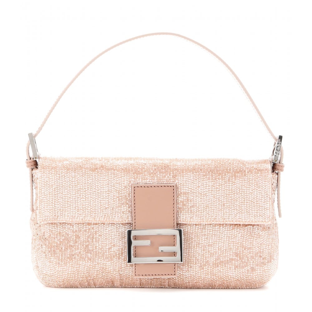 Fendi Baguette Beaded Shoulder Bag in Pink | Lyst
