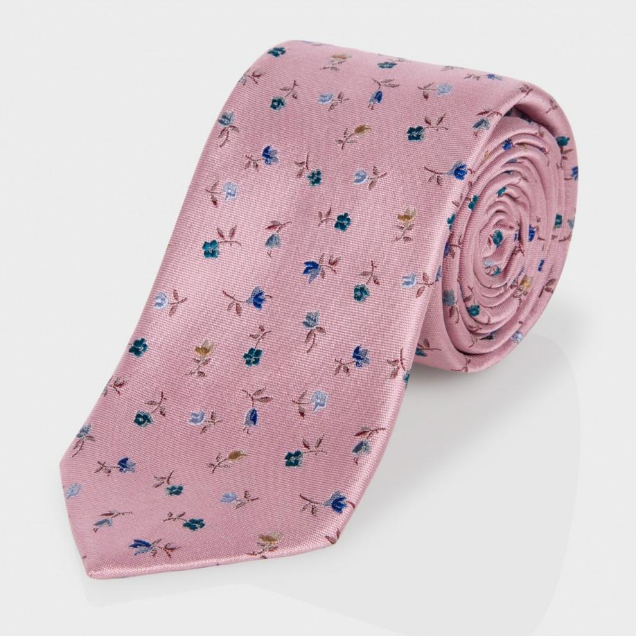Paul Smith Men's Pink Floral Jacquard Narrow Silk Tie for Men - Lyst