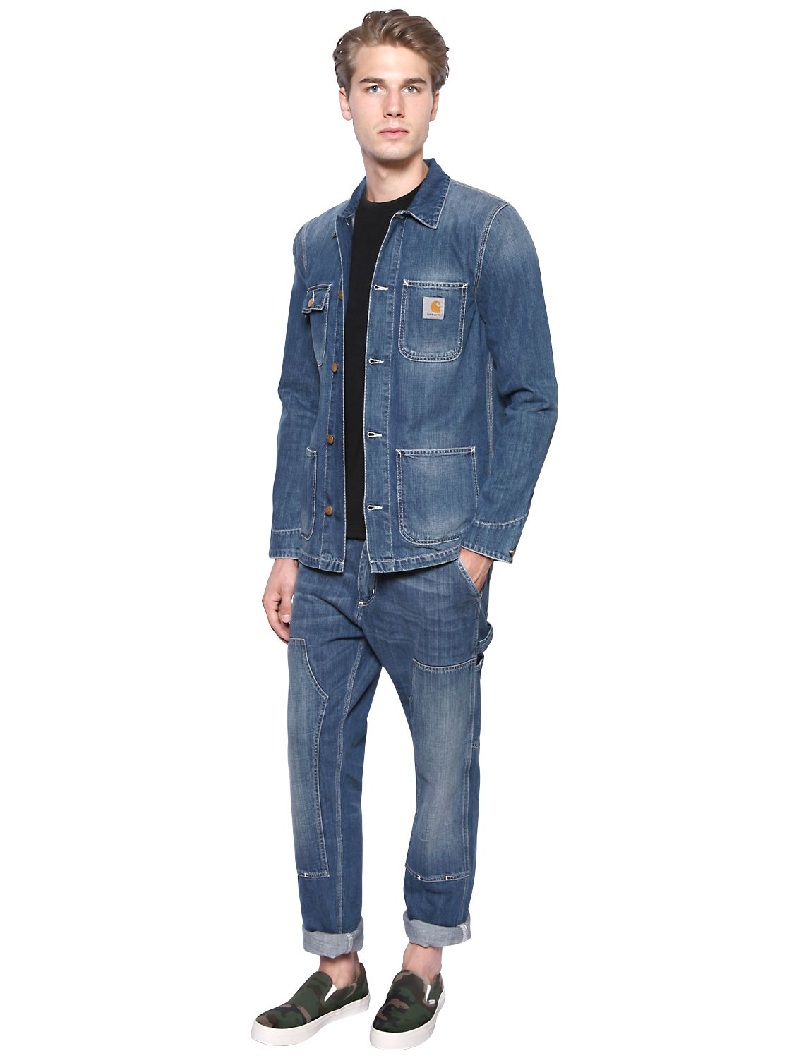 carhartt michigan denim chore coat