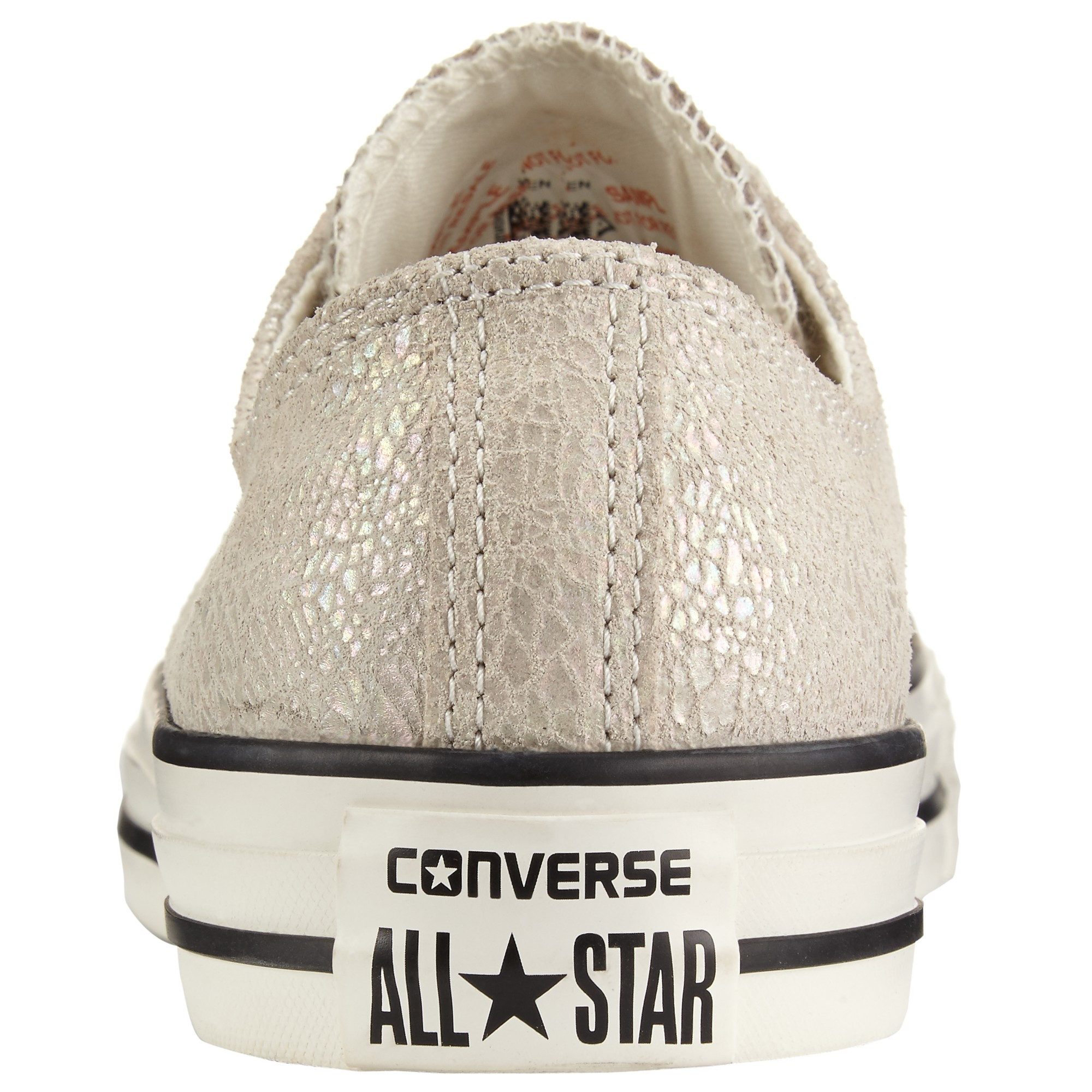 rose gold all star metallic leather ox trainers