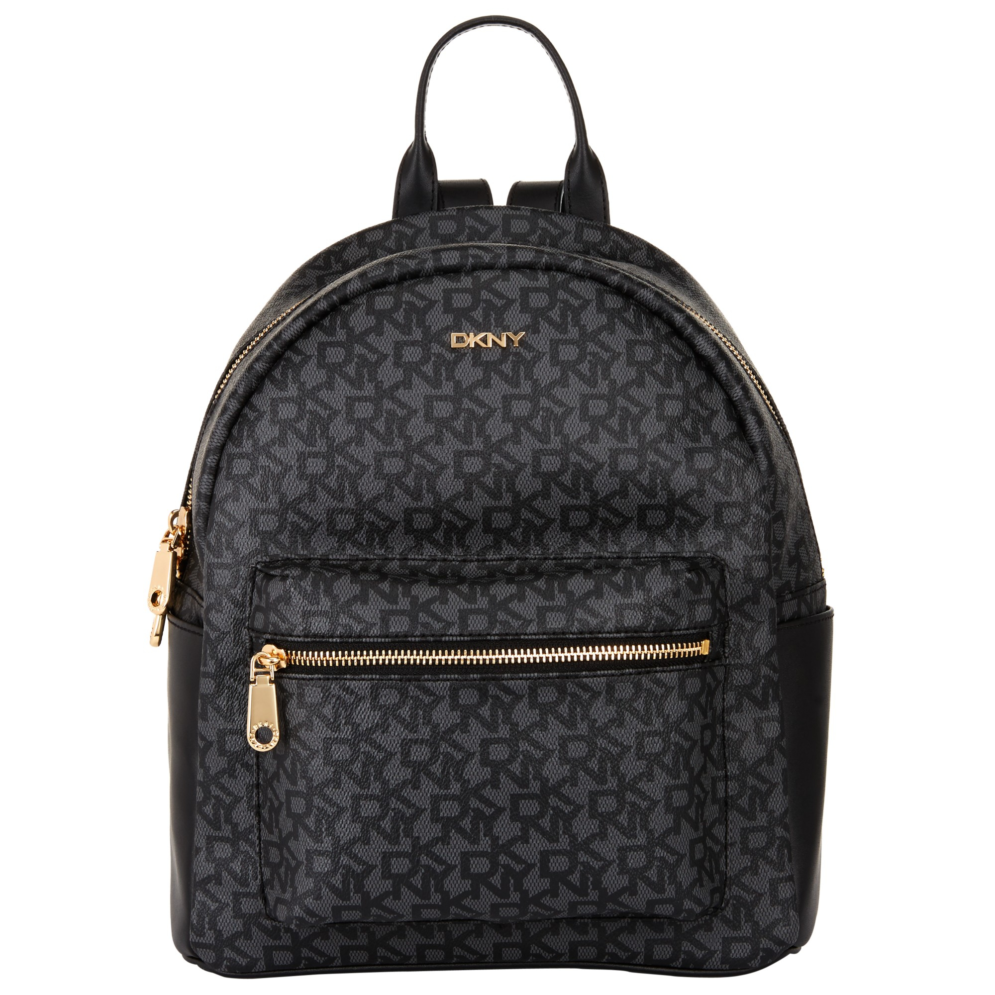 DKNY Heritage Coated Leather Logo Backpack in Black - Lyst