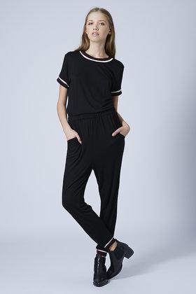 black sporty jumpsuit
