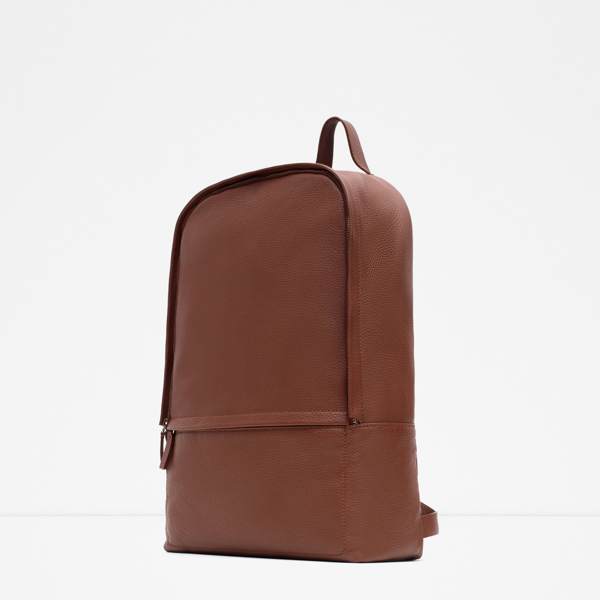 Zara Leather Backpack in Brown for Men | Lyst