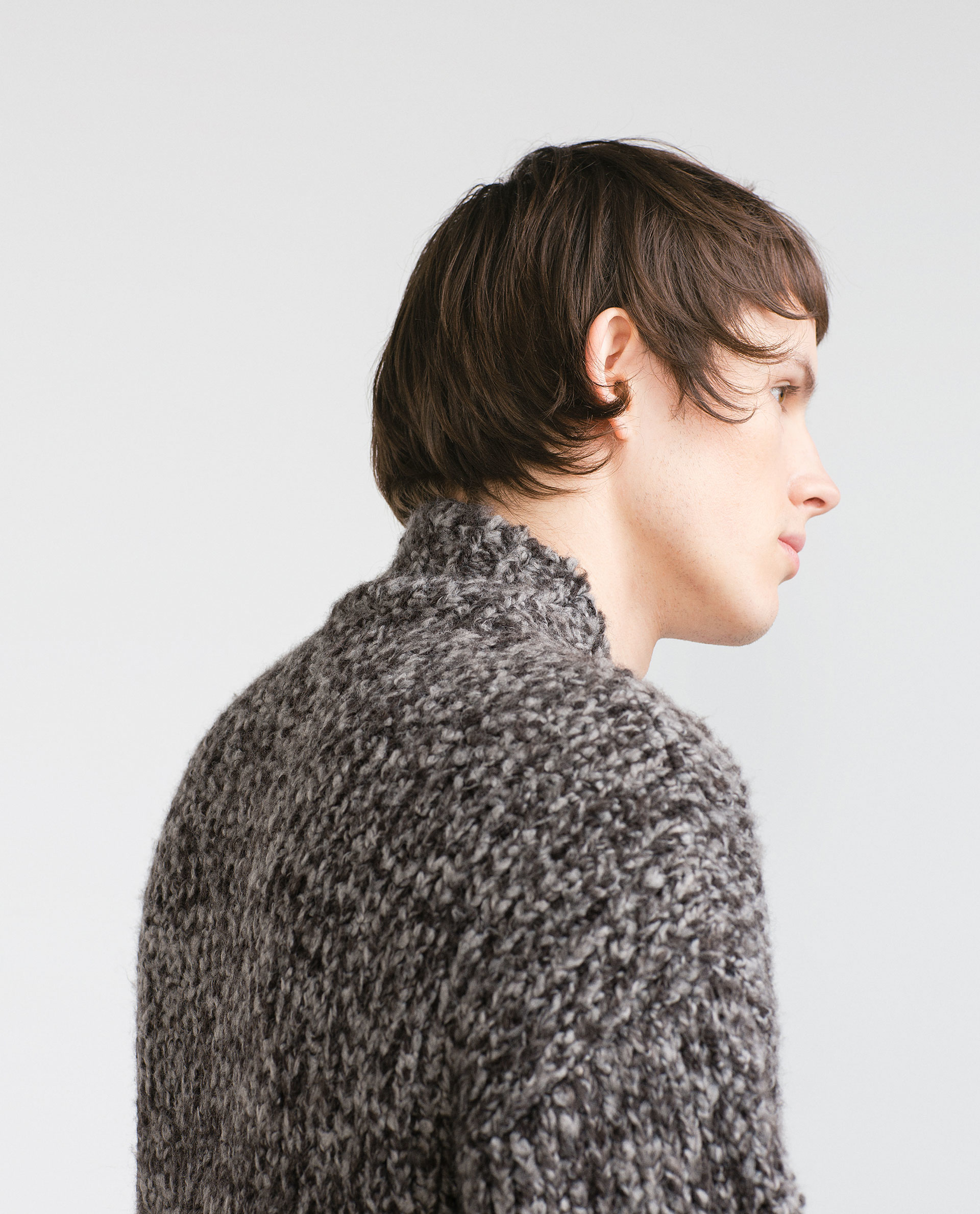 Zara Studio Knit Cardigan in Gray for Men | Lyst