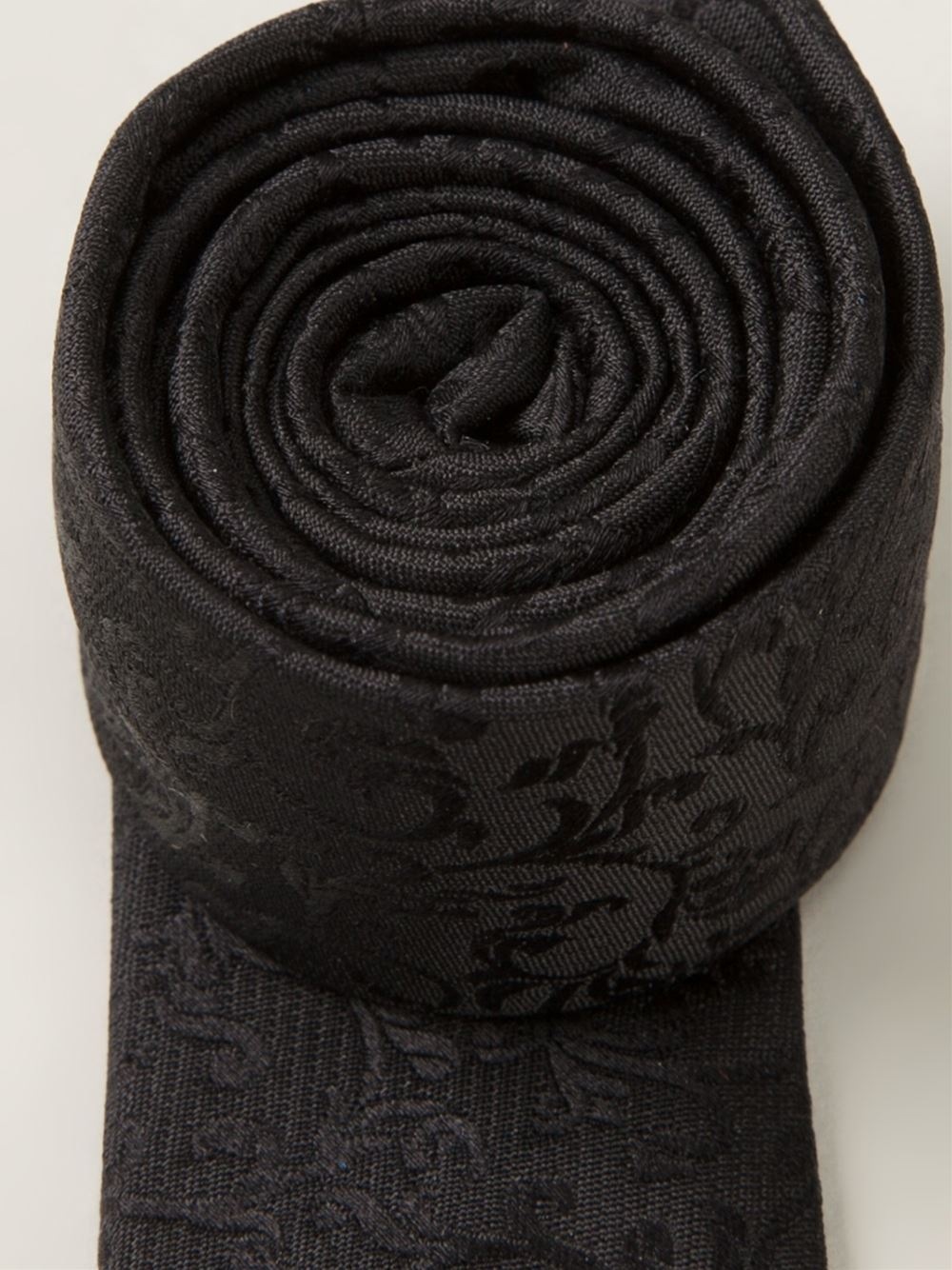Saint Laurent Baroque Jacquard Tie in Black for Men - Lyst