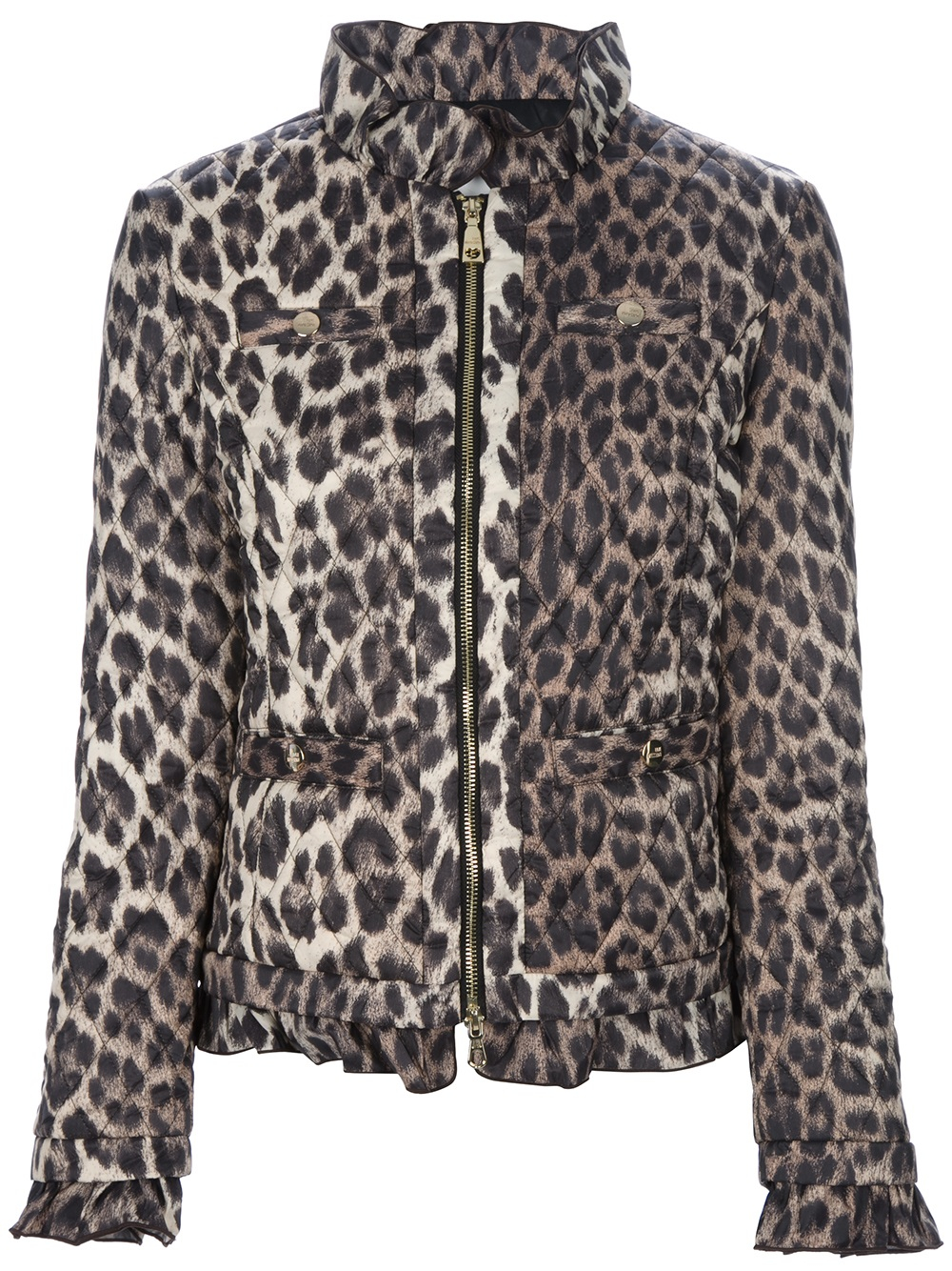 Cheetah Print Bubble Coat Veste Fausse Fourrure Réversible Kooples Sport  Vêtements