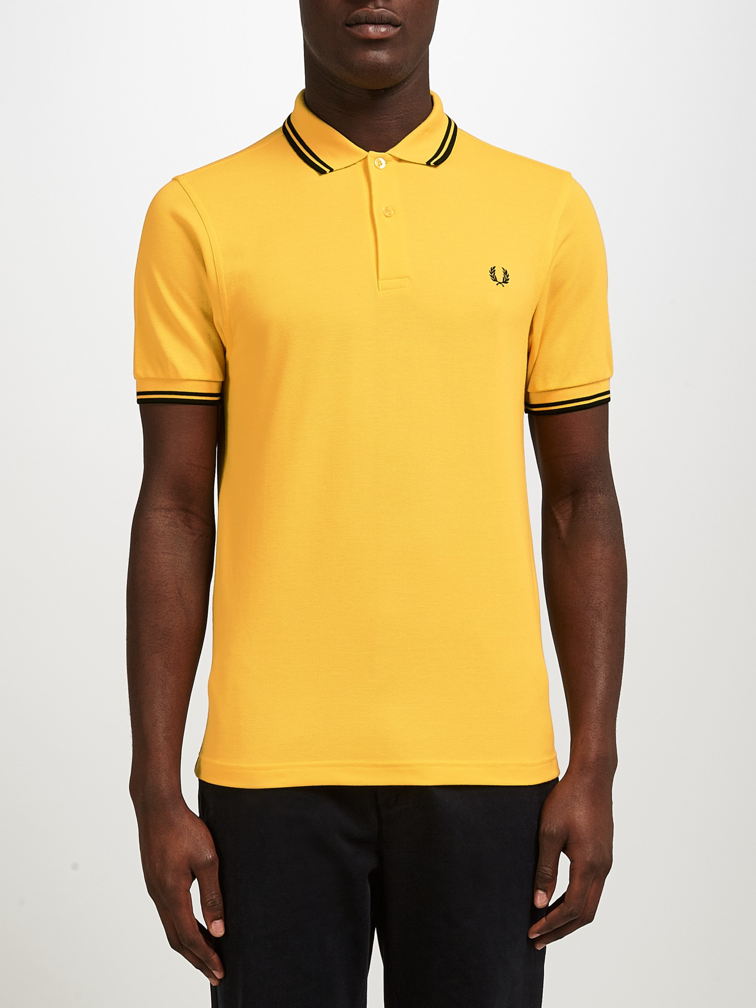 Fred Perry Twin Tipped Polo Shirt in Mustard Yellow (Yellow) for Men - Lyst