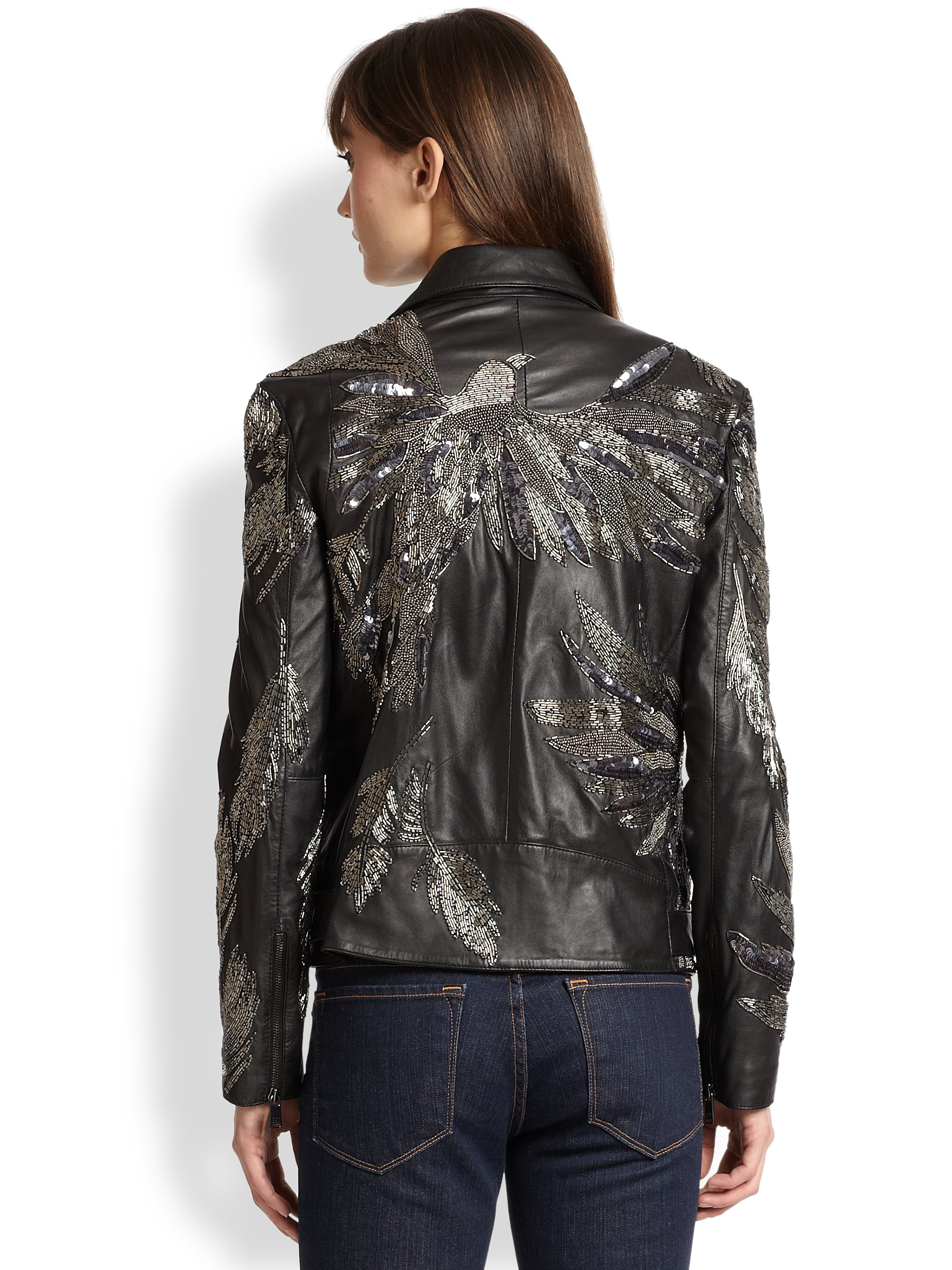 beaded leather jacket