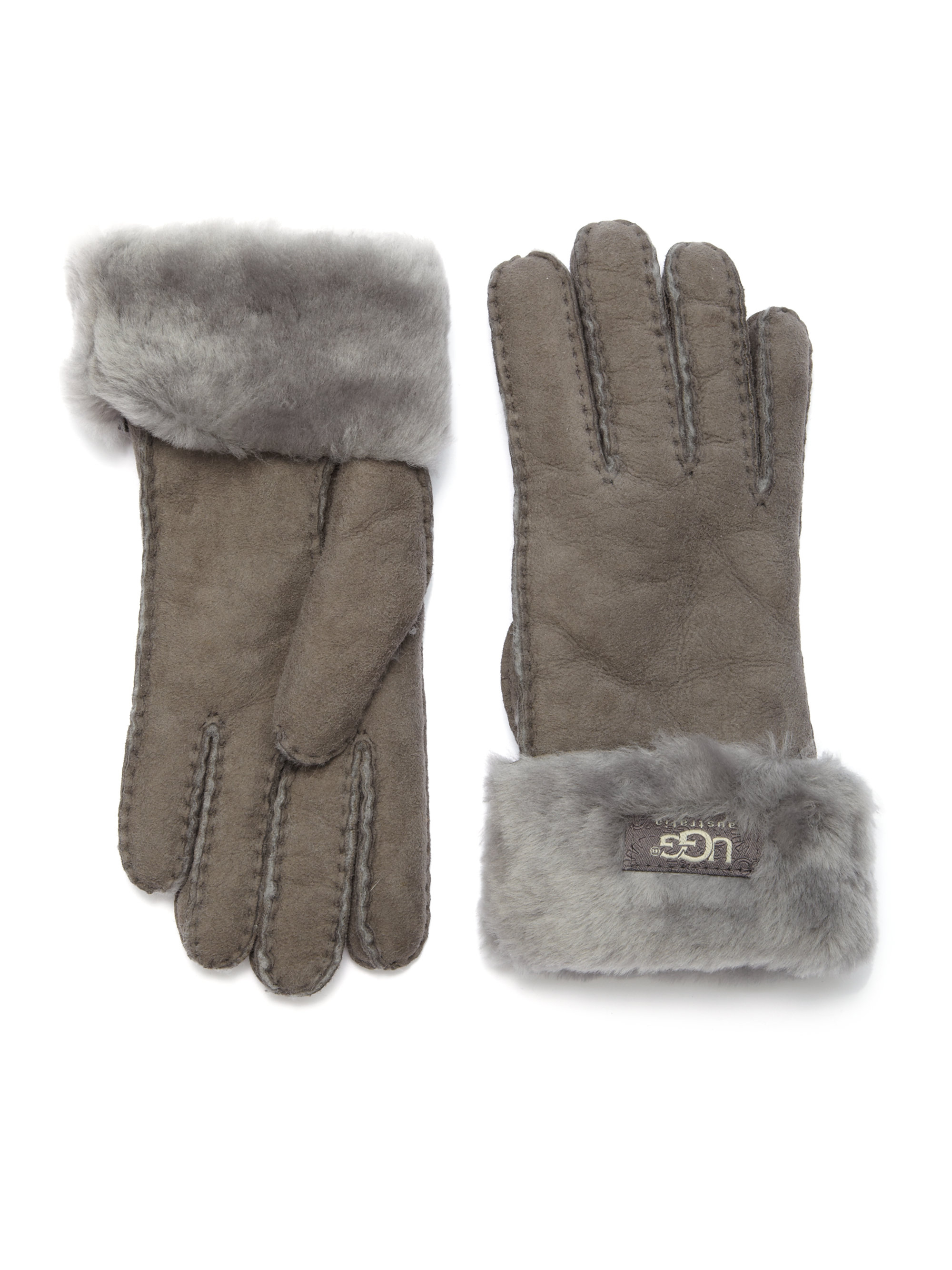 grey ugg turn cuff gloves grey ugg turn cuff gloves