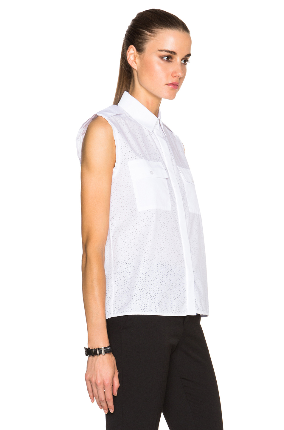 Lyst Victoria Beckham Sleeveless Back Plaquette Top In White