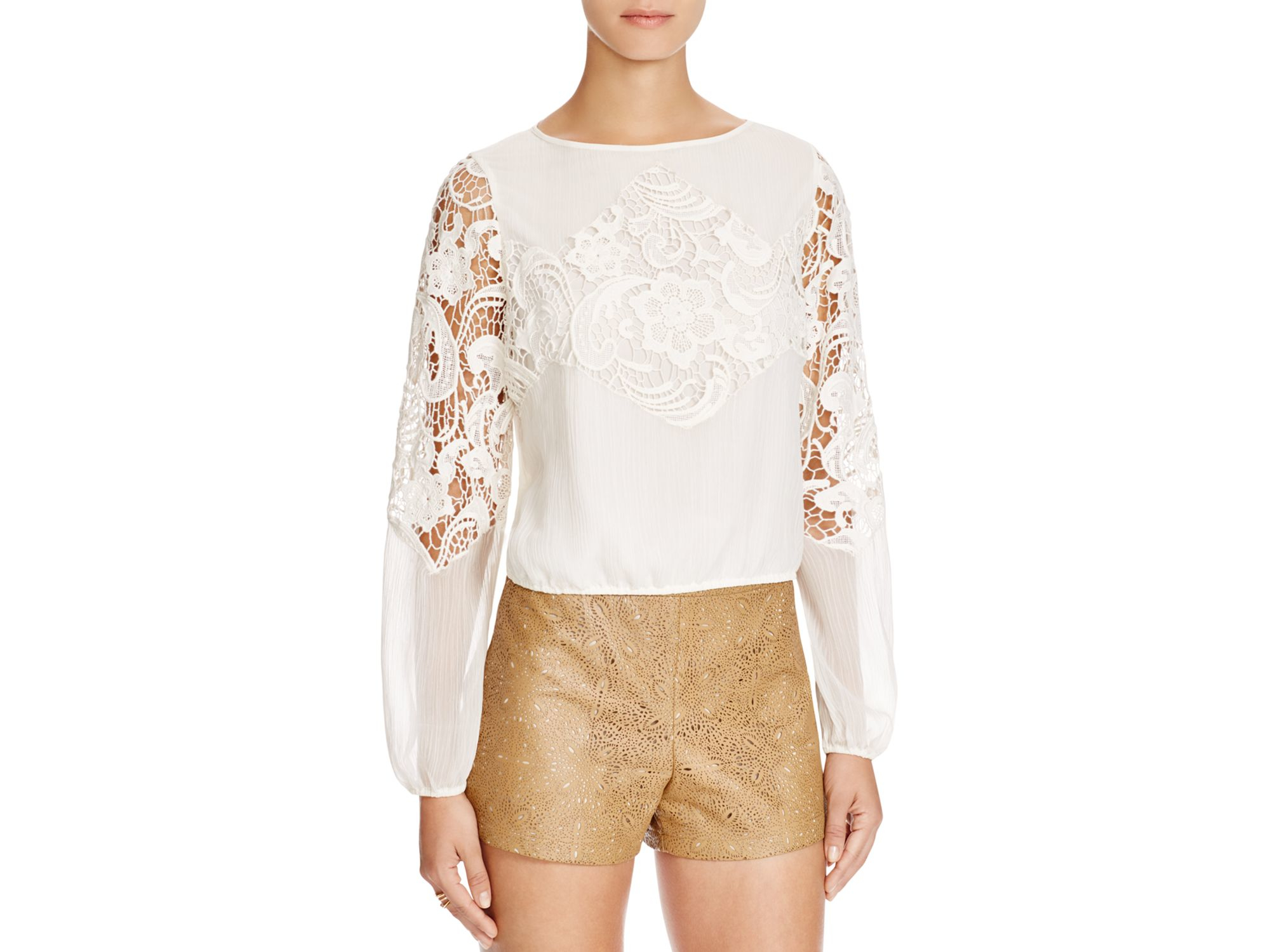 alice and olivia crochet top