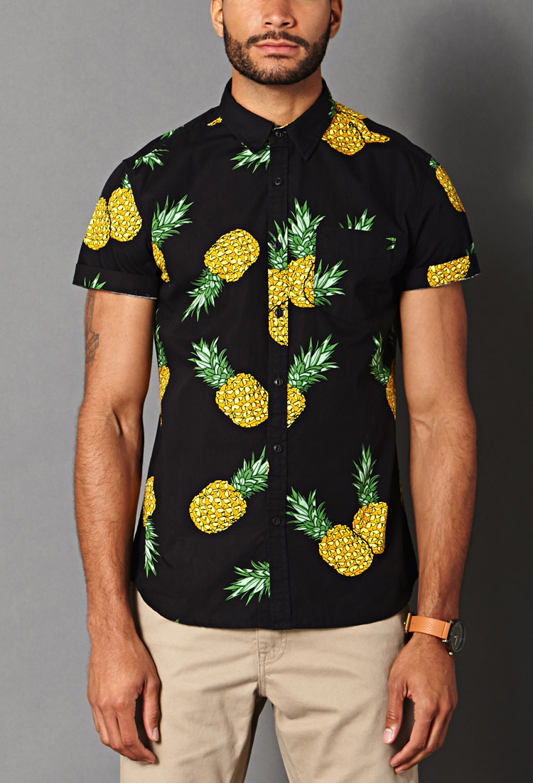 Forever 21 Pineapple Print Cotton Shirt ...