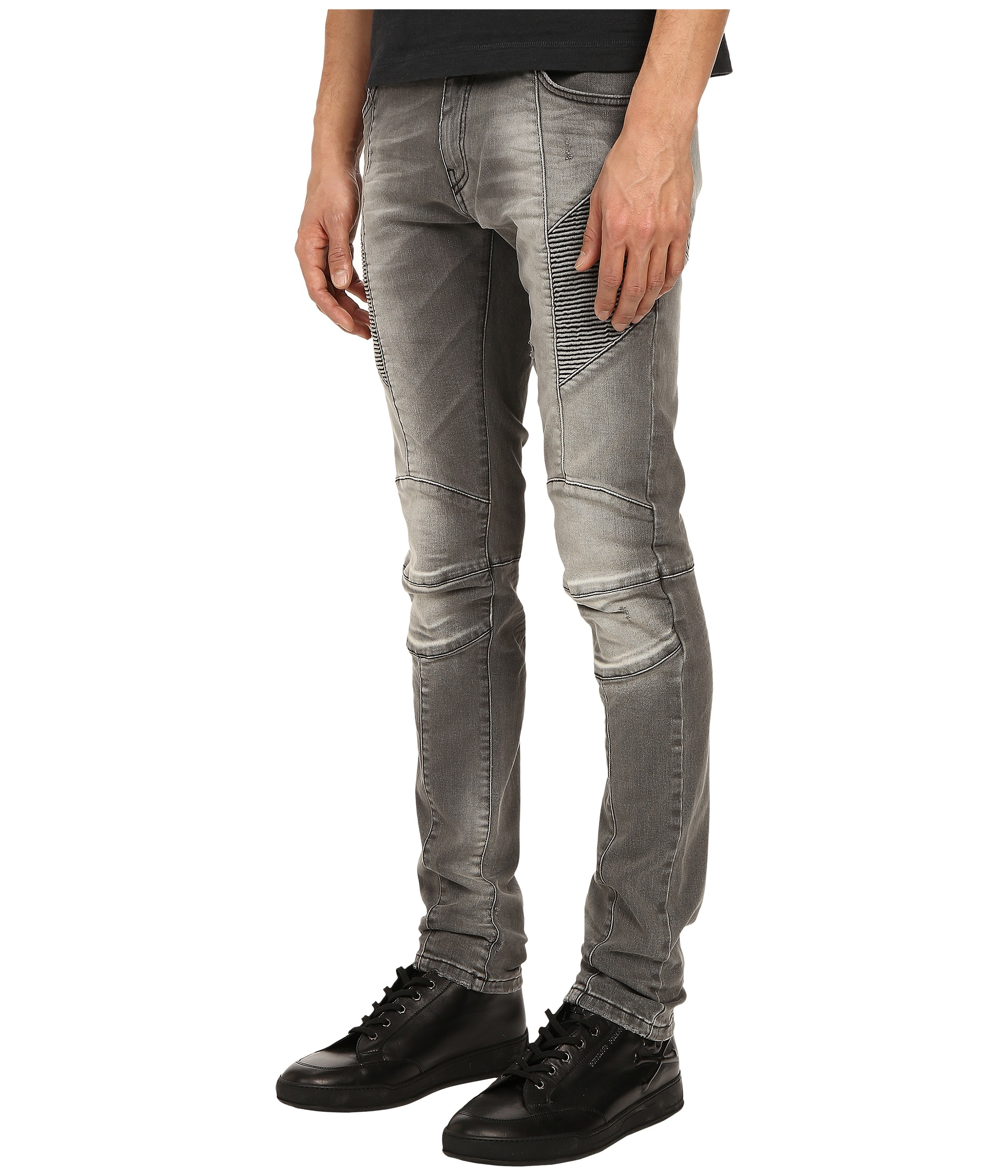 dark grey biker jeans