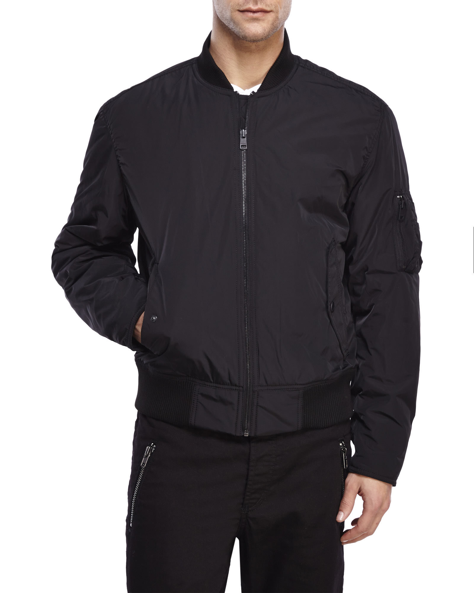 Lyst Dkny Memory Twill Bomber Jacket in Black for Men