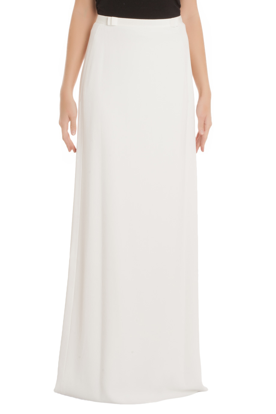 white silk maxi skirt