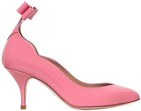 Red Valentino 70Mm Patent Leather Bow Pumps in Pink | Lyst
