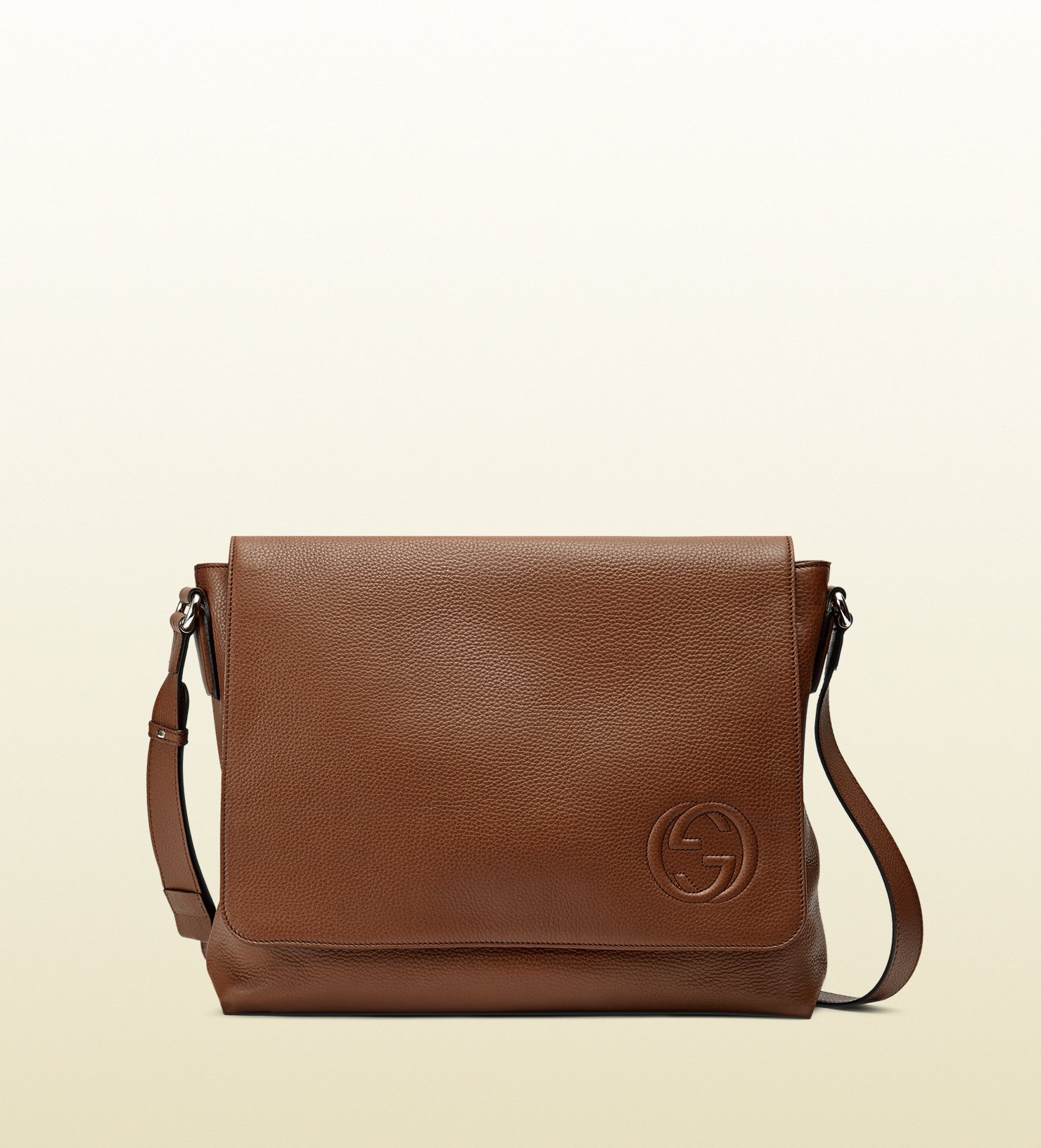 Gucci Soho Leather Messenger Bag in Brown for Men