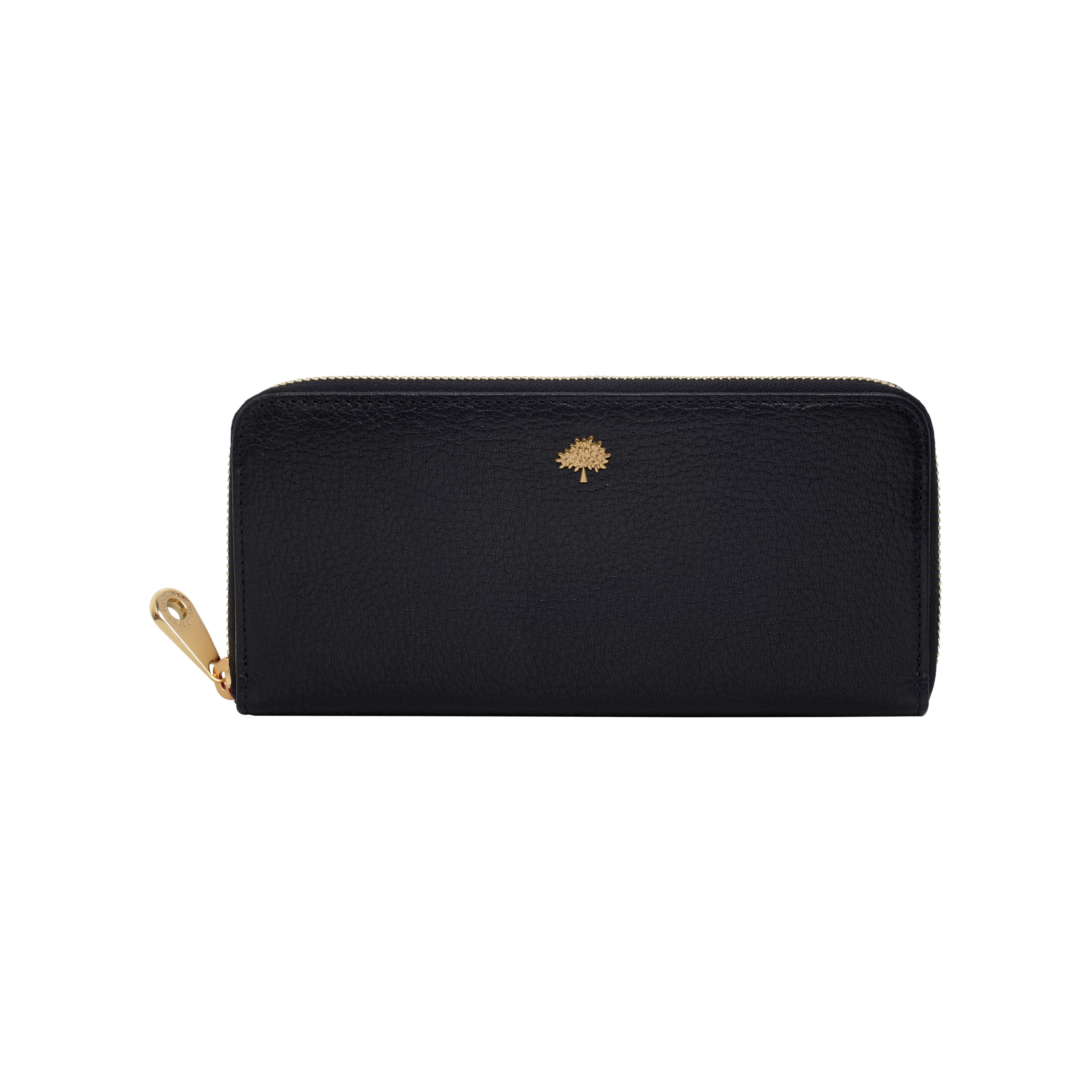 Mulberry Tree Zip-Around Leather Wallet in Black - Lyst
