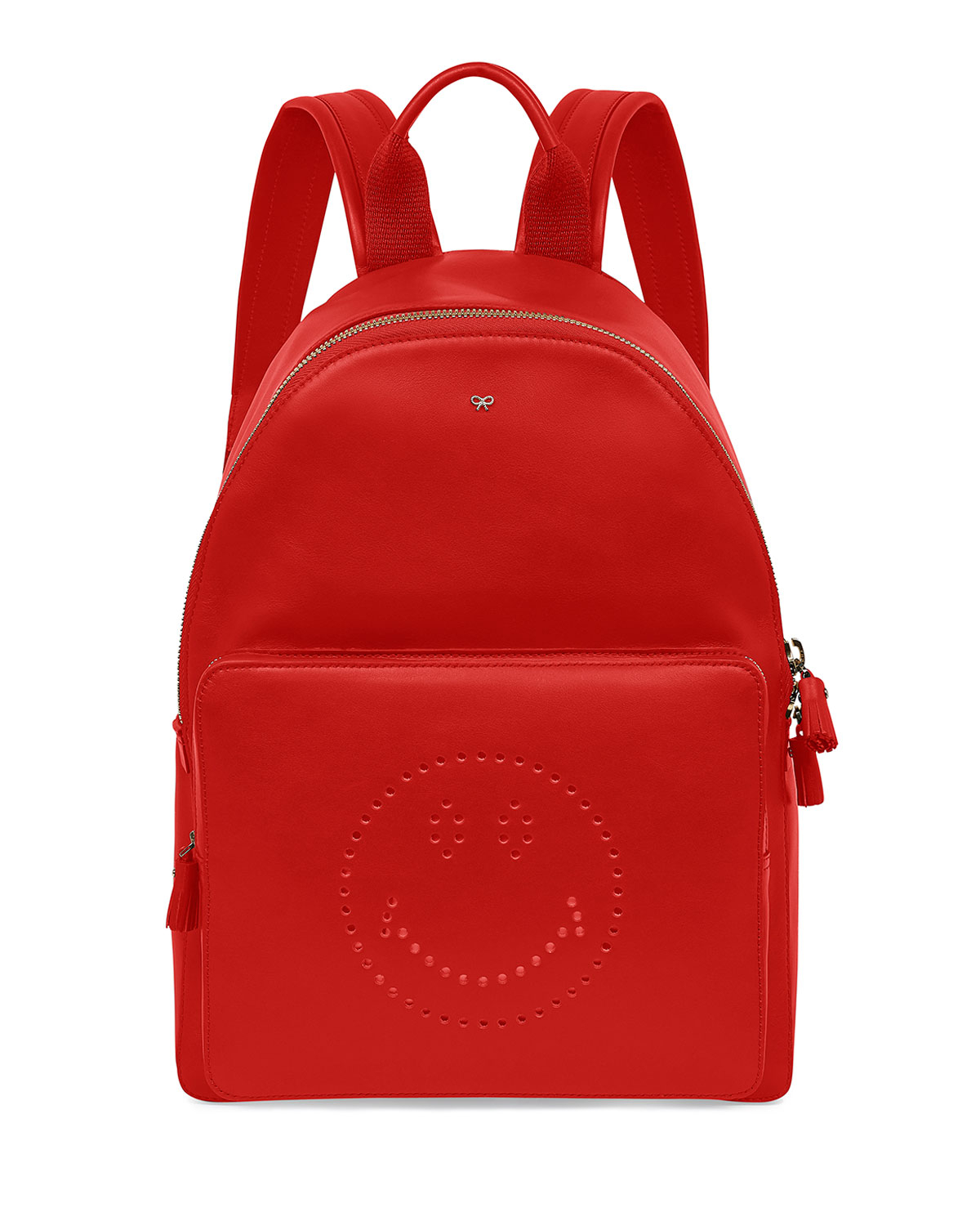 Lyst - Anya hindmarch Smiley Leather Backpack in Red