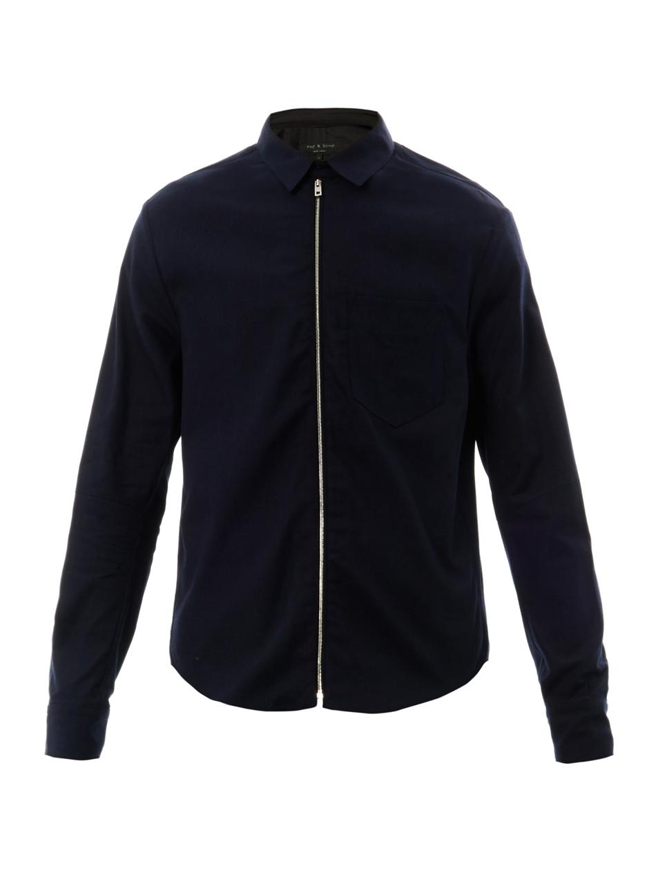 black zip up shirt