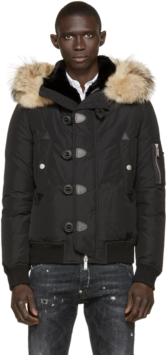 dsquared bomber jacket fur